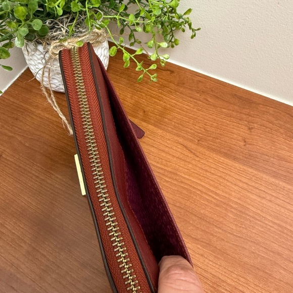 Kate Spape Burgundy Wallet Neda Newberry Lane Saffiano Leather - Picture 7 of 15